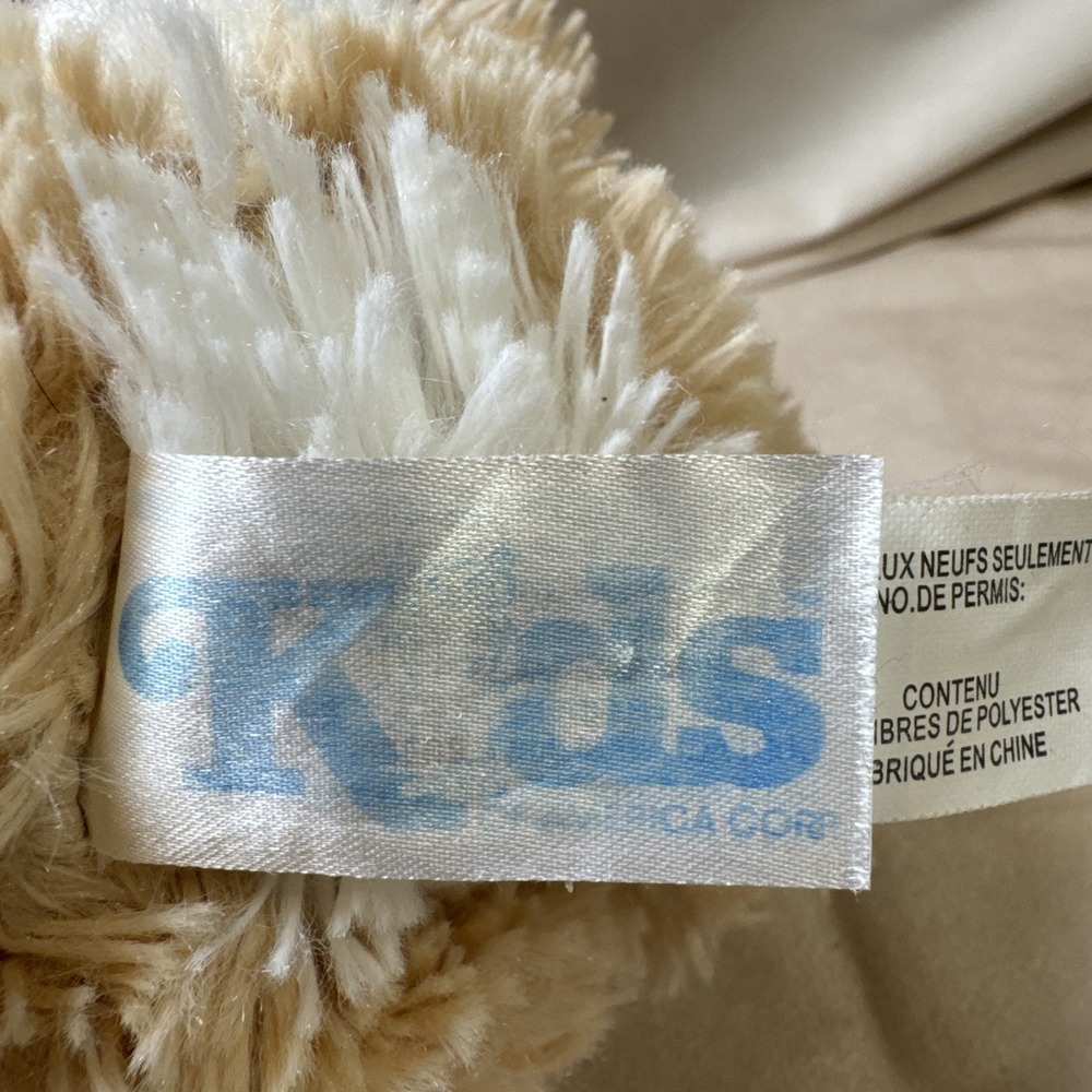 KIDS OF AMERICA CORP Stuff/Plush rabbit EASTER BUNNY‎ 8" tan & white pastel Bow - Picture 10 of 12